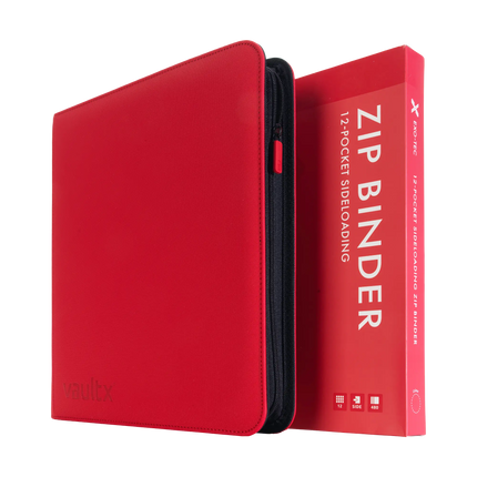 Vault X: 12-Pocket Exo-Tec® Zip Binder (Fire Red)
