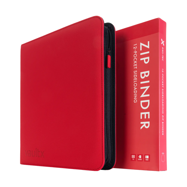Vault X: 12-Pocket Exo-Tec® Zip Binder (Fire Red)