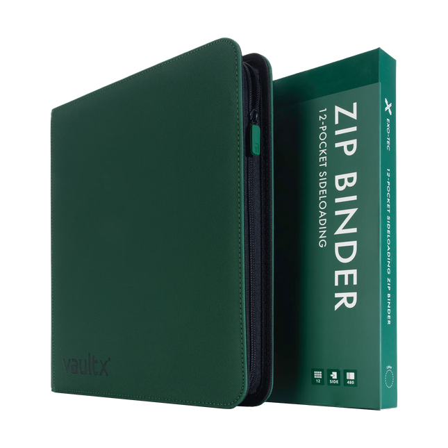 Vault X: 12-Pocket Exo-Tec® Zip Binder (Forest Green)
