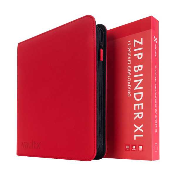 Vault X: 12-Pocket XL Exo-Tec® Zip Binder (Fire Red)