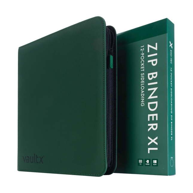 Vault X: 12-Pocket XL Exo-Tec® Zip Binder (Forest Green)