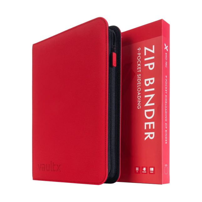 Vault X: 9-Pocket Exo-Tec® Zip Binder (Fire Red)