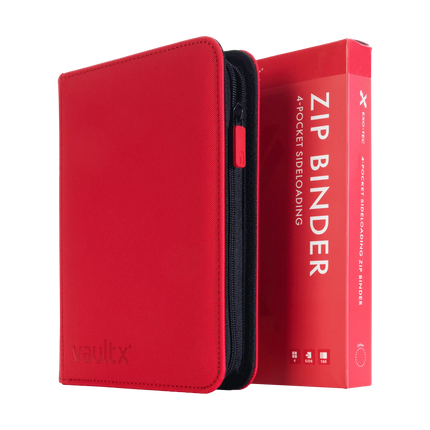 Vault X: 4-Pocket Exo-Tec® Zip Binder (Fire Red)