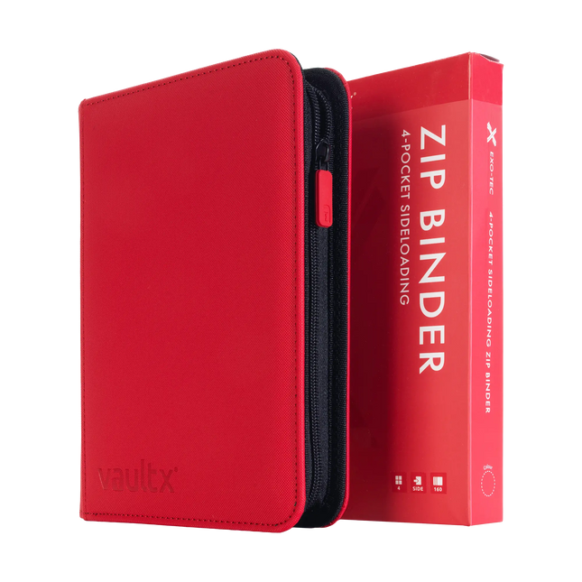 Vault X: 4-Pocket Exo-Tec® Zip Binder (Fire Red)