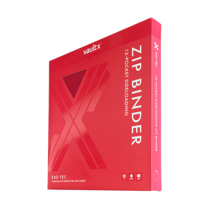 Vault X: 12-Pocket Exo-Tec® Zip Binder (Fire Red)
