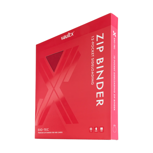 Vault X: 12-Pocket Exo-Tec® Zip Binder (Fire Red)