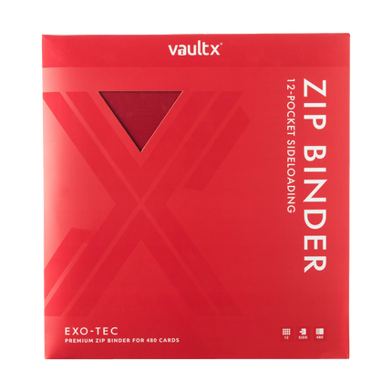 Vault X: 12-Pocket Exo-Tec® Zip Binder (Fire Red)