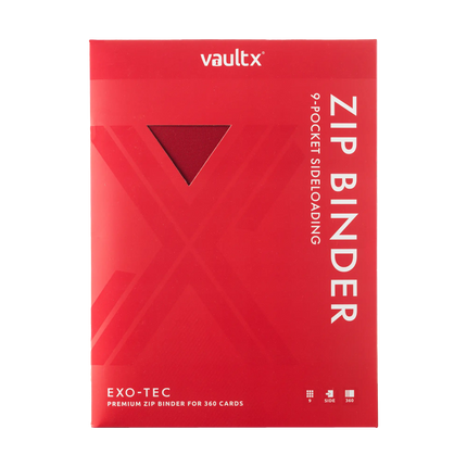 Vault X: 9-Pocket Exo-Tec® Zip Binder (Fire Red)
