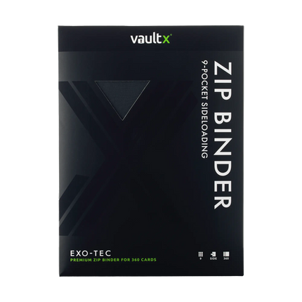 Vault X: 9-Pocket Exo-Tec® Zip Binder (Signature Black)