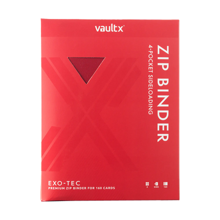 Vault X: 4-Pocket Exo-Tec® Zip Binder (Fire Red)