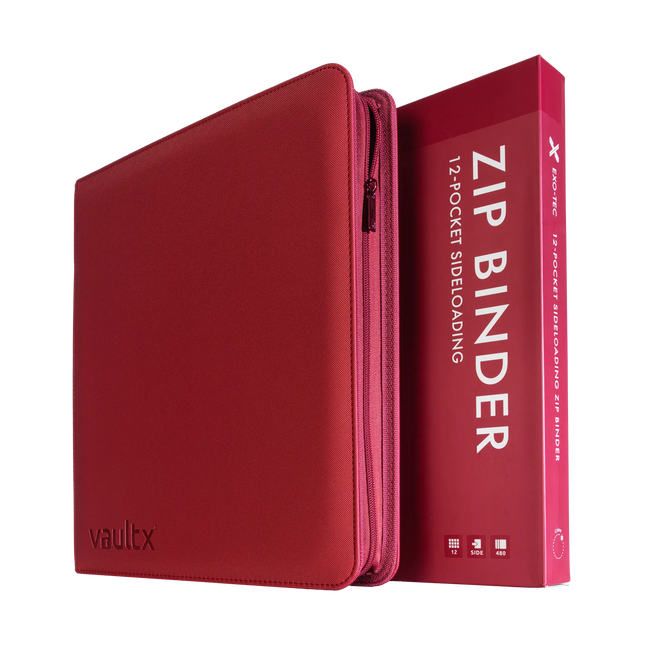 Vault X: 12-Pocket Exo-Tec® Zip Binder (Metallic Red)