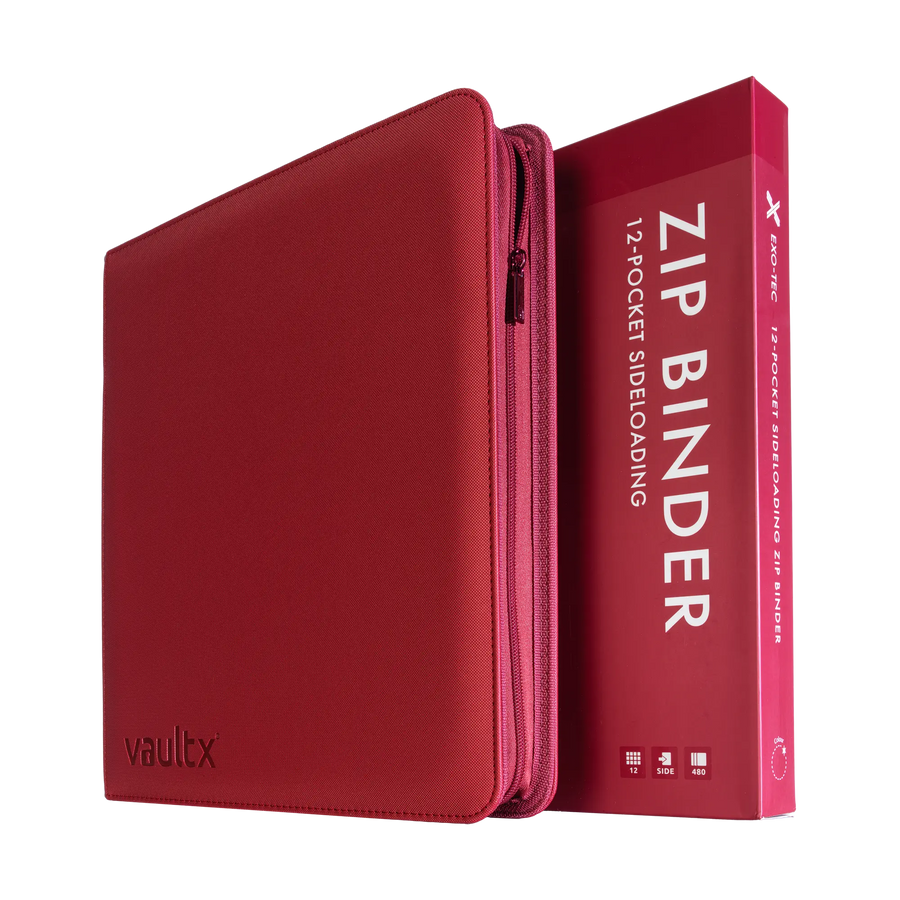 Vault X: 12-Pocket Exo-Tec® Zip Binder (Metallic Red)