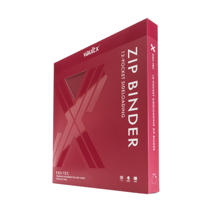 Vault X: 12-Pocket Exo-Tec® Zip Binder (Metallic Red)