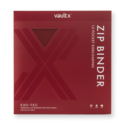 Vault X: 12-Pocket Exo-Tec® Zip Binder (Metallic Red)