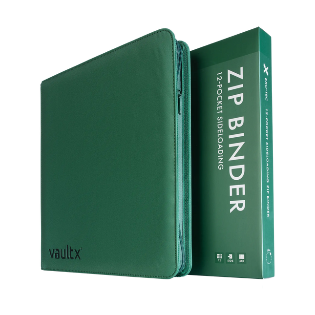 Vault X: 12-Pocket Exo-Tec® Zip Binder (Metallic Green)