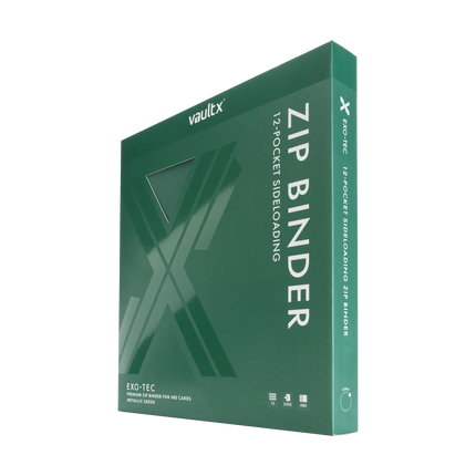 Vault X: 12-Pocket Exo-Tec® Zip Binder (Metallic Green)
