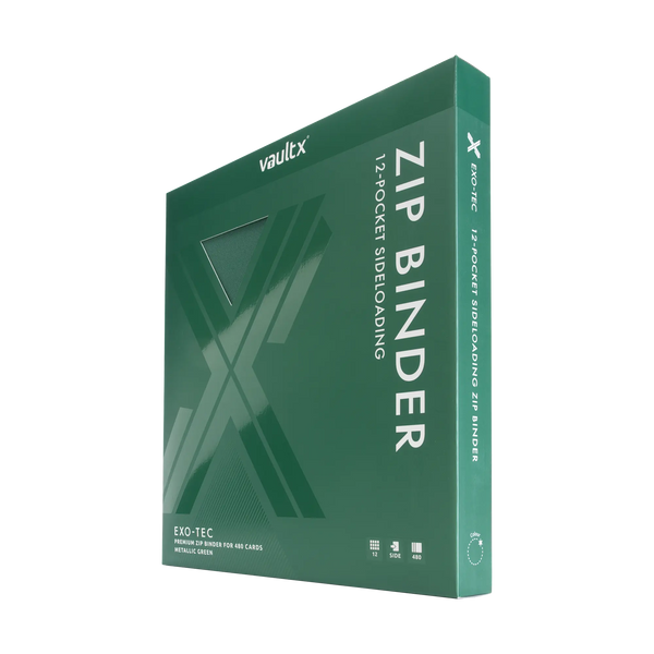 Vault X: 12-Pocket Exo-Tec® Zip Binder (Metallic Green)