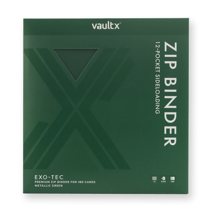 Vault X: 12-Pocket Exo-Tec® Zip Binder (Metallic Green)