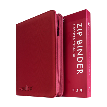 Vault X: 9-Pocket Exo-Tec® Zip Binder (Metallic Red)