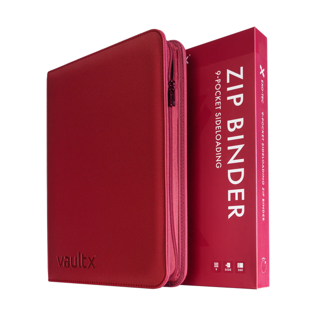 Vault X: 9-Pocket Exo-Tec® Zip Binder (Metallic Red)