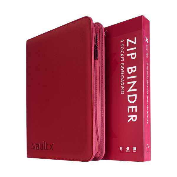 Vault X: 9-Pocket Exo-Tec® Zip Binder (Metallic Red)