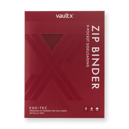 Vault X: 9-Pocket Exo-Tec® Zip Binder (Metallic Red)