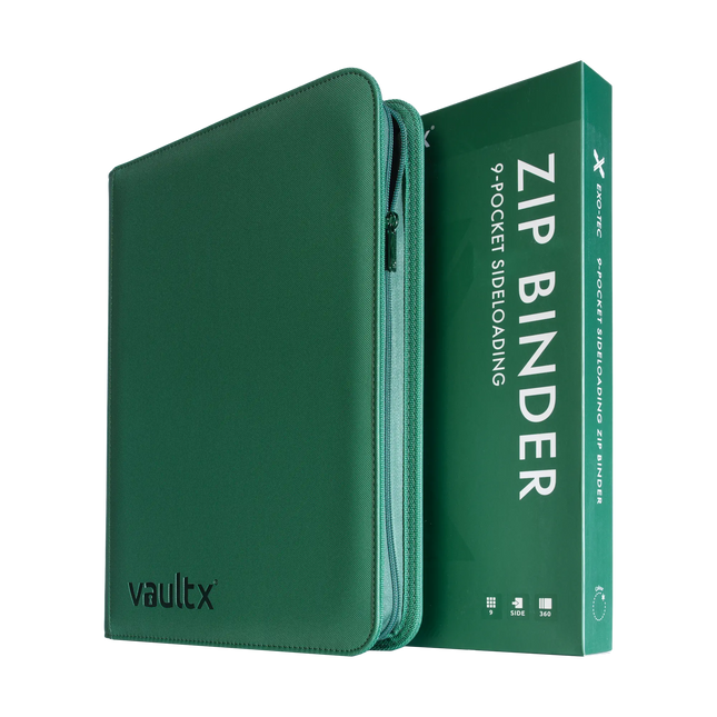Vault X: 9-Pocket Exo-Tec® Zip Binder (Metallic Green)