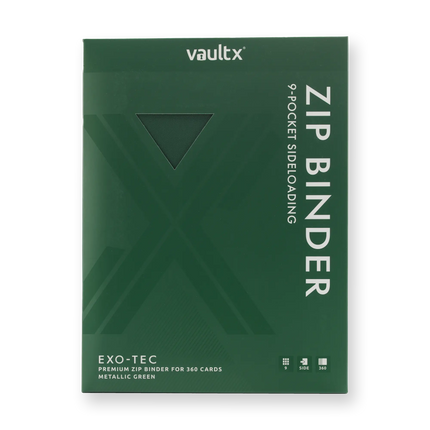 Vault X: 9-Pocket Exo-Tec® Zip Binder (Metallic Green)