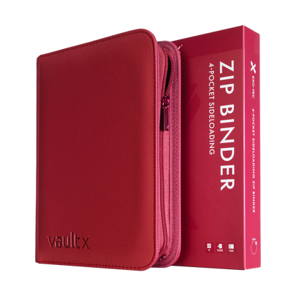 Vault X: 4-Pocket Exo-Tec® Zip Binder (Metallic Red)