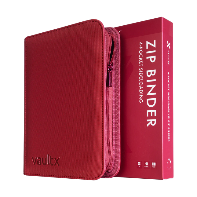 Vault X: 4-Pocket Exo-Tec® Zip Binder (Metallic Red)