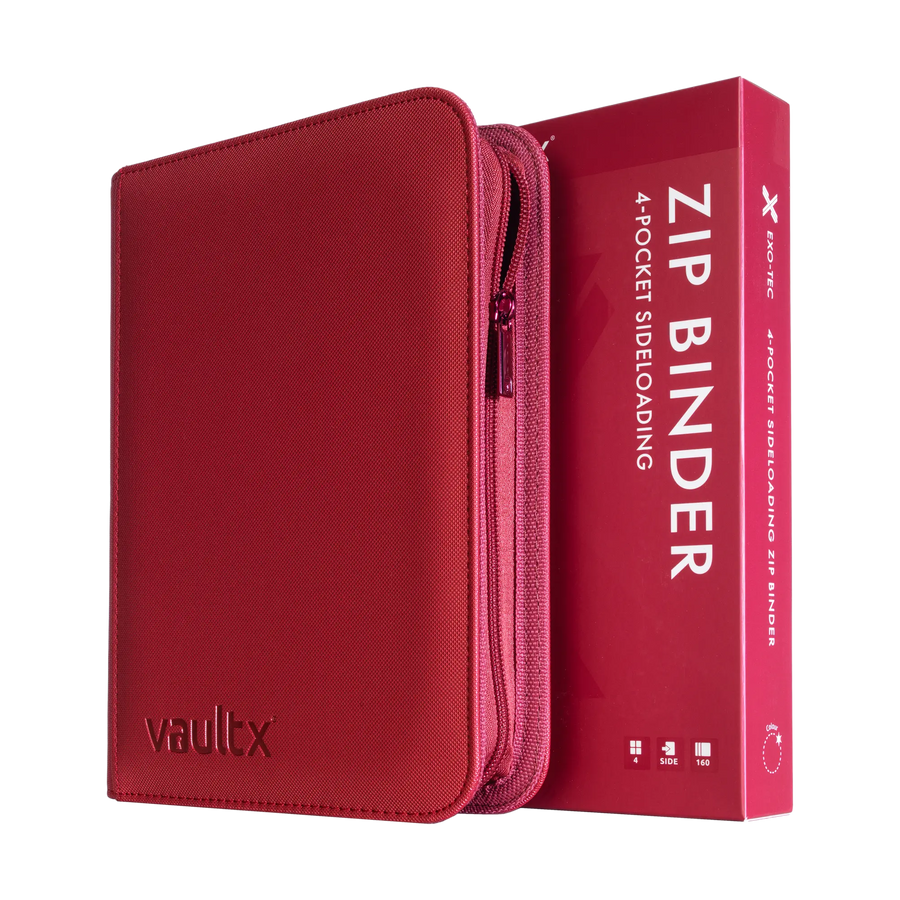 Vault X: 4-Pocket Exo-Tec® Zip Binder (Metallic Red)