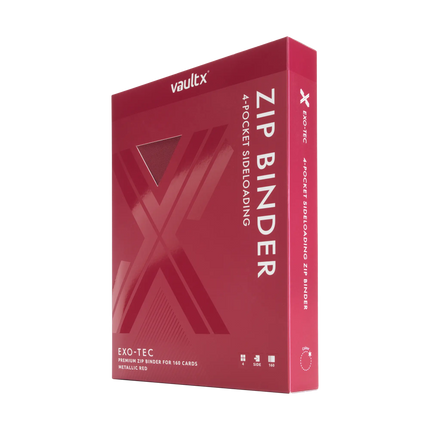 Vault X: 4-Pocket Exo-Tec® Zip Binder (Metallic Red)