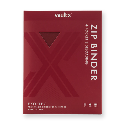 Vault X: 4-Pocket Exo-Tec® Zip Binder (Metallic Red)
