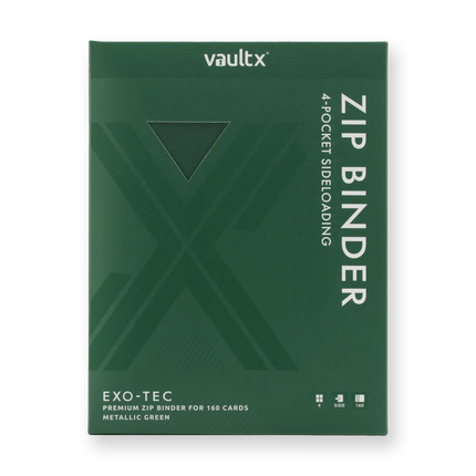 Vault X: 4-Pocket Exo-Tec® Zip Binder (Metallic Green)
