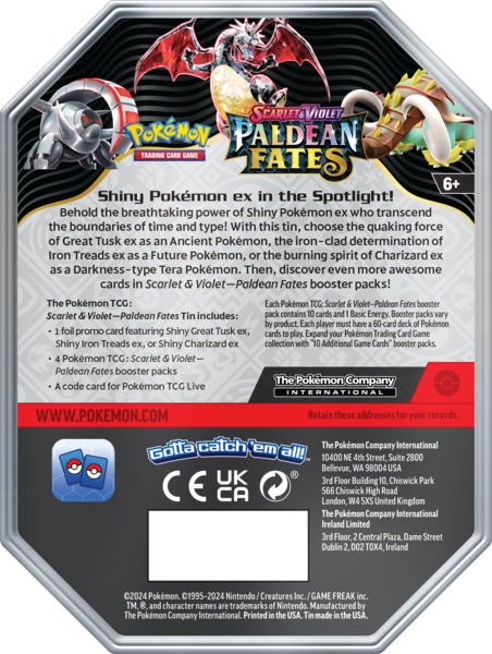 Pokemon TCG: Paldean Fates Tin - Great Tusk
