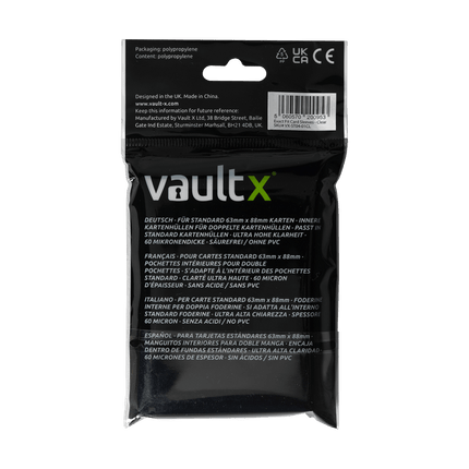 Vault X: Exact Fit Card Sleeves (100 Sleeves)