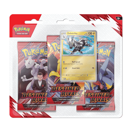 Pokemon TCG: Destined Rivals - 3 Pack Blister (Zebstrika)