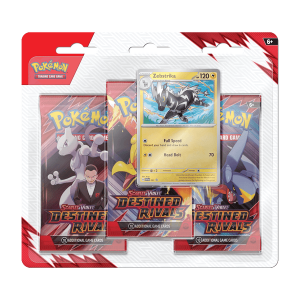 Pokemon TCG: Destined Rivals - 3 Pack Blister (Zebstrika)