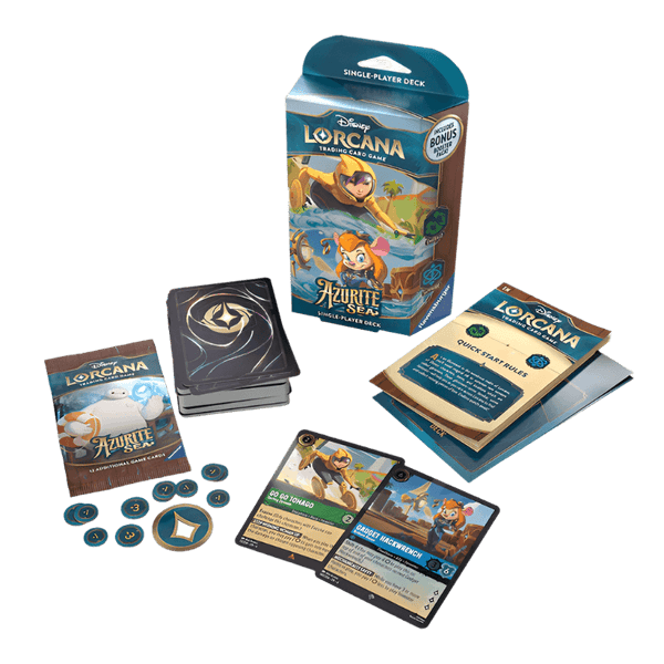 Disney Lorcana Trading Card Game: Azurite Sea - Starter Deck (Go Go Tomago & Gadget Hackwrench)