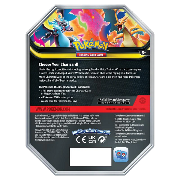 Pokemon TCG: Mega Evolution Tin - Mega Charizard X ex