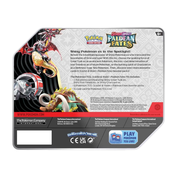 Pokemon TCG: Paldean Fates - 7" Tin - Shiny Iron Treads ex