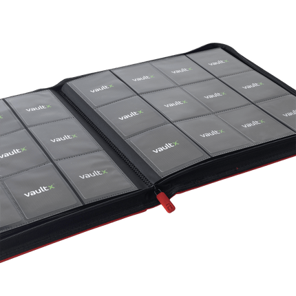 Vault X: 12-Pocket Exo-Tec® Zip Binder (Fire Red)