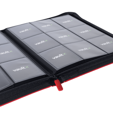 Vault X: 9-Pocket Exo-Tec® Zip Binder (Fire Red)