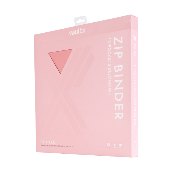 Vault X: 12-Pocket Exo-Tec® Zip Binder (Just Pink)